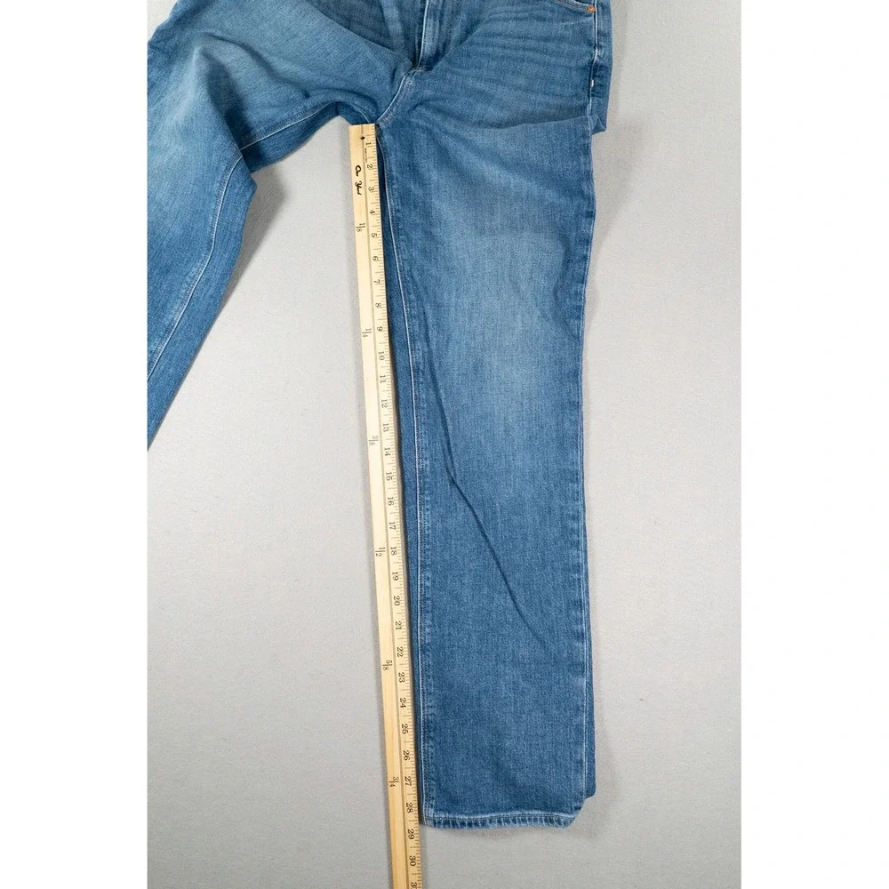 PAIGE High Rise Straight Leg Blue Denim Jeans Size 28 Medium Wash